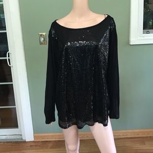JMS Black Sequin Top Size 4X